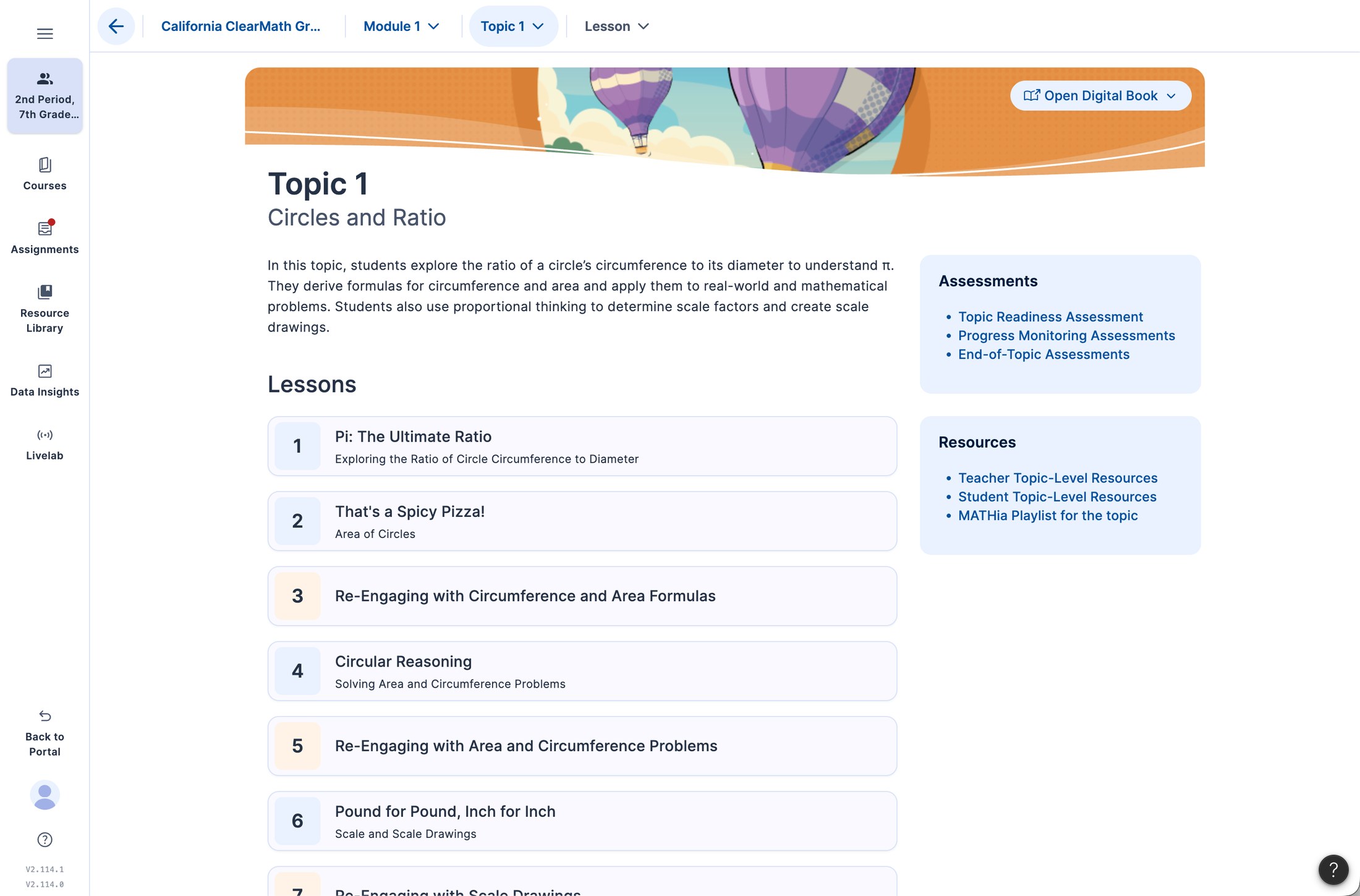 Carnegie Learning navigation redesign